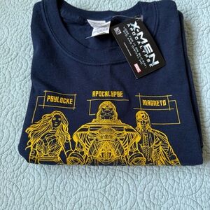 X-Men‎ Apocalypse Blue Graphic T-Shirt large 100% cotton New